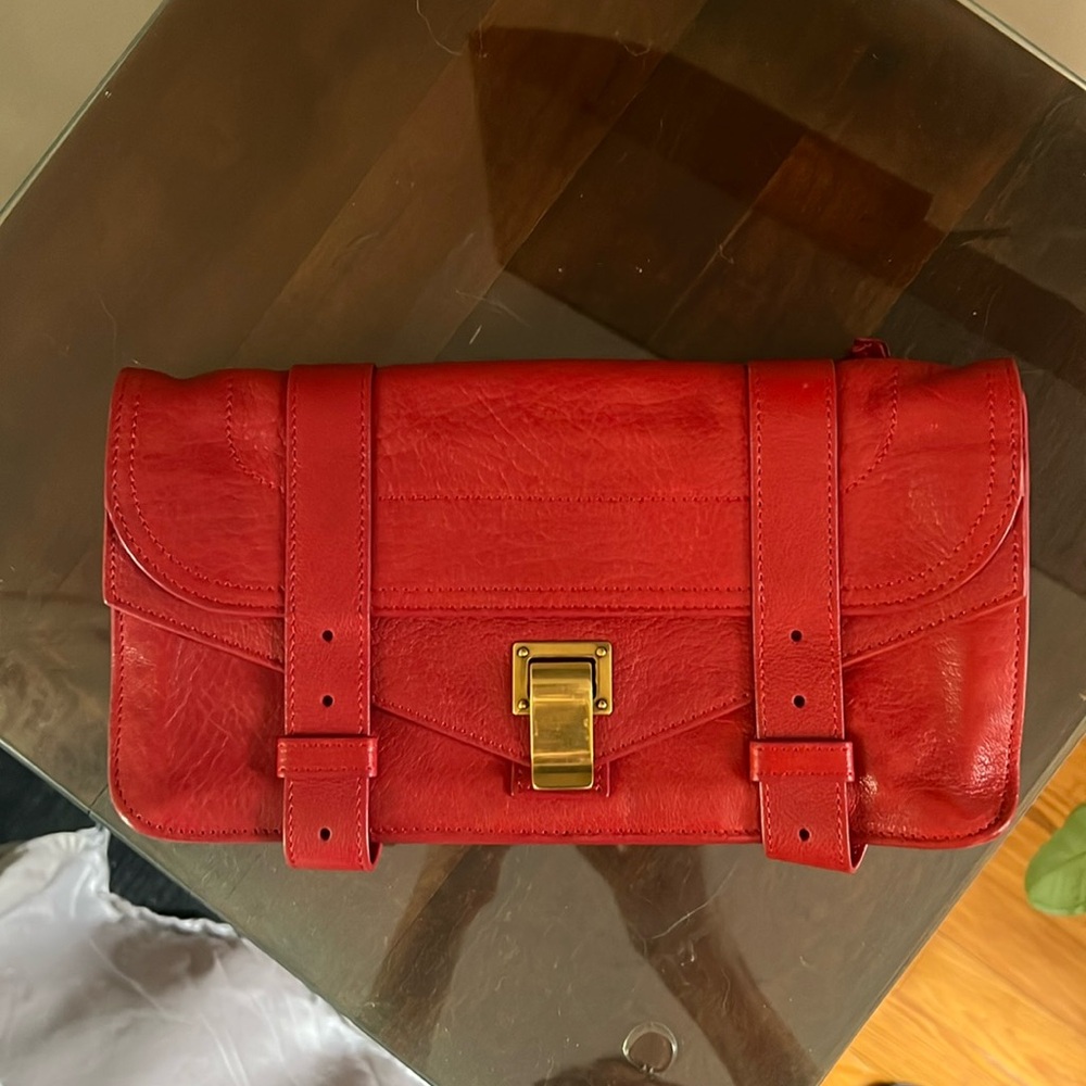 Proenza Schouler Lipstick Red Pochette Lux Clutch New with Tags